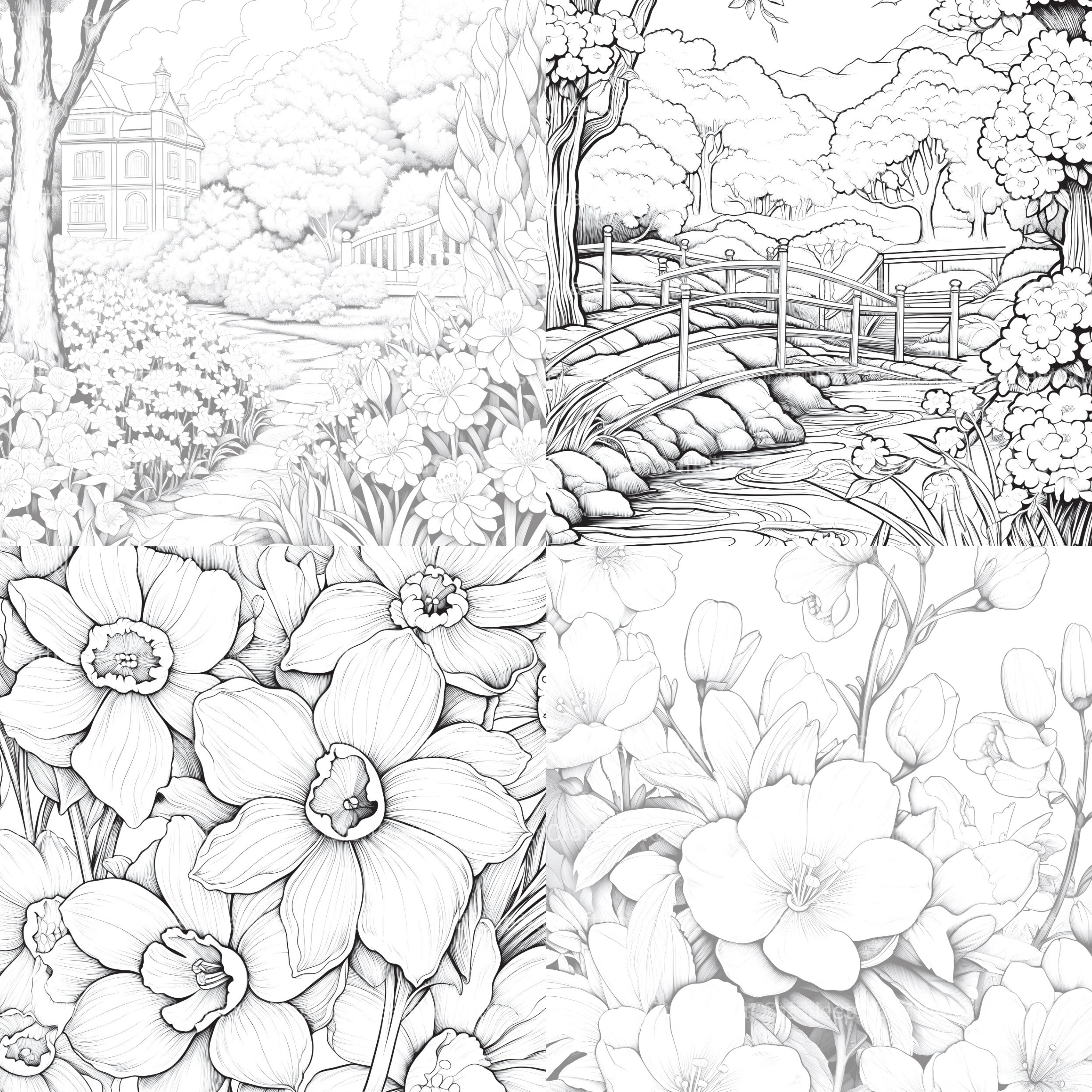 Springtime Garden Coloring Book - CraftNest - Digital Crafting and Art