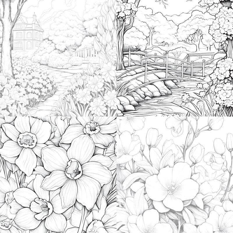 Springtime Garden Coloring Book - CraftNest - Digital Crafting and Art