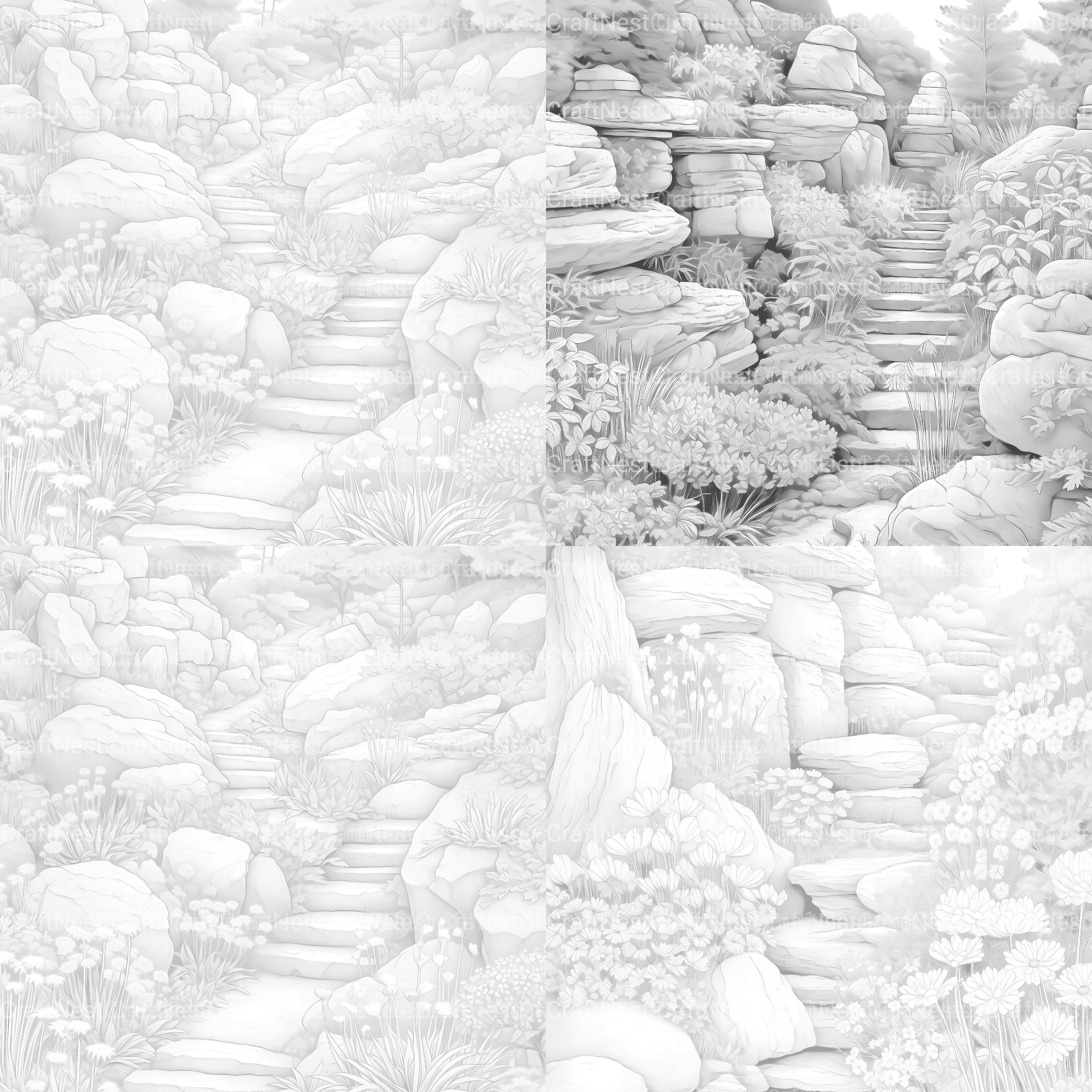Rock Garden Coloring Book - CraftNest - Digital Crafting and Art