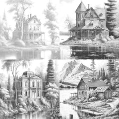 Lake Houses Coloring Book - CraftNest - Digital Crafting and Art