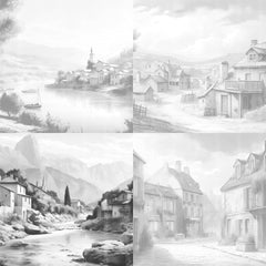 French Village Coloring Book - CraftNest - Digital Crafting and Art