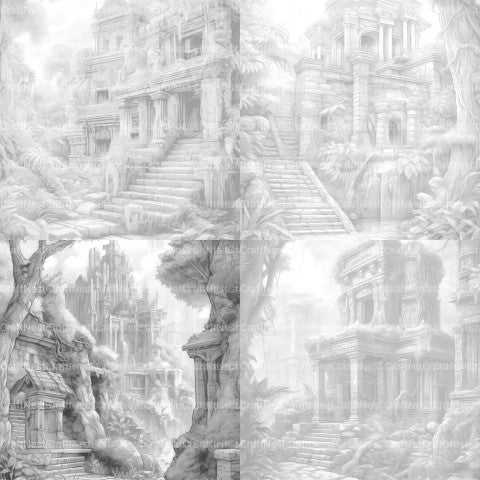 Lost Ruins Coloring Book - CraftNest - Digital Crafting and Art