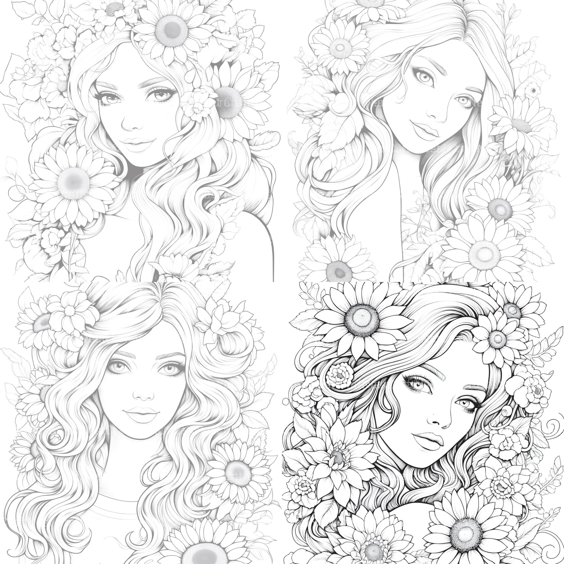 Venetian Carnival Woman Coloring Book - CraftNest - Digital Crafting and Art
