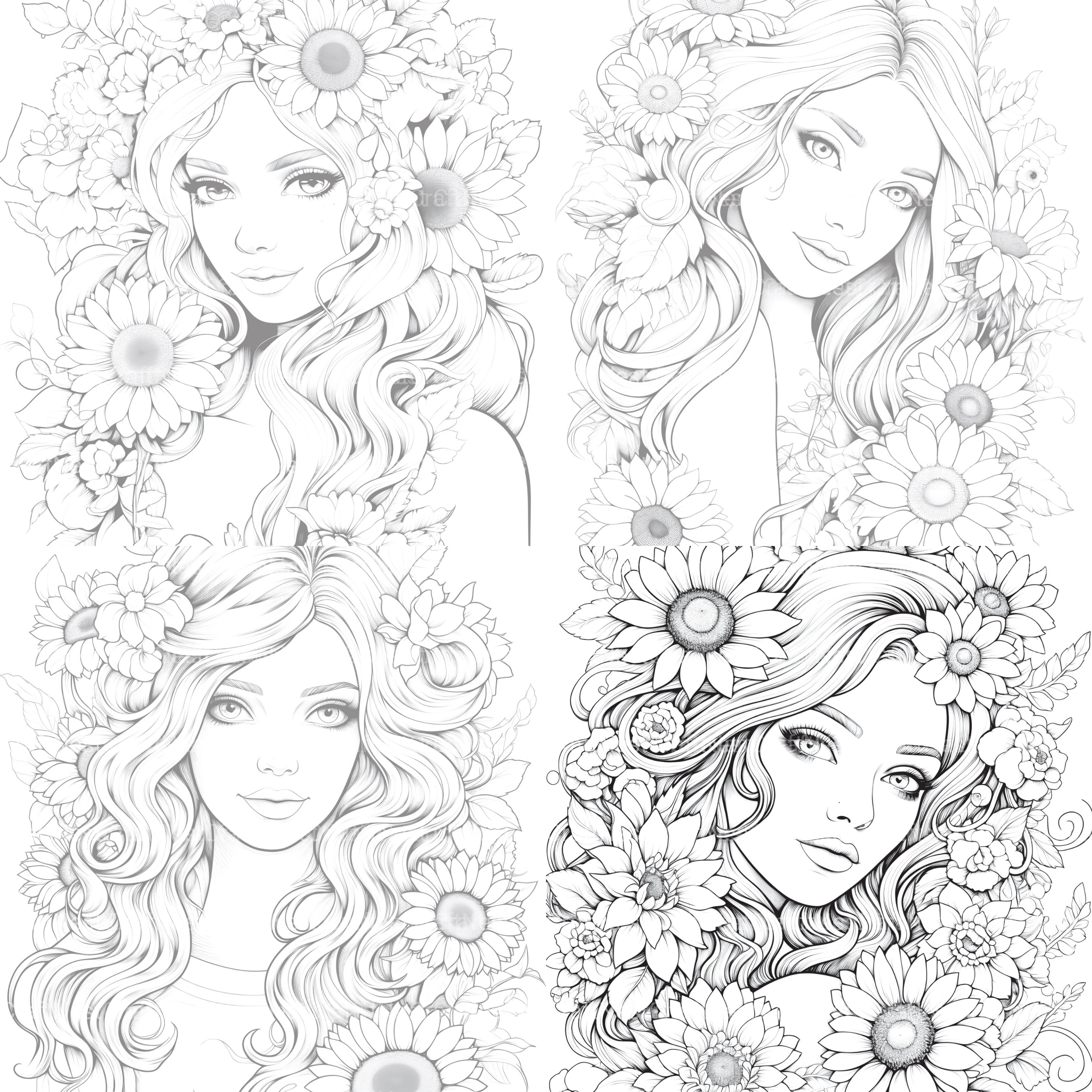 Venetian Carnival Woman Coloring Book - CraftNest - Digital Crafting and Art