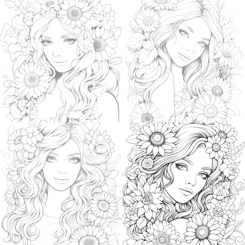 Venetian Carnival Woman Coloring Book - CraftNest - Digital Crafting and Art