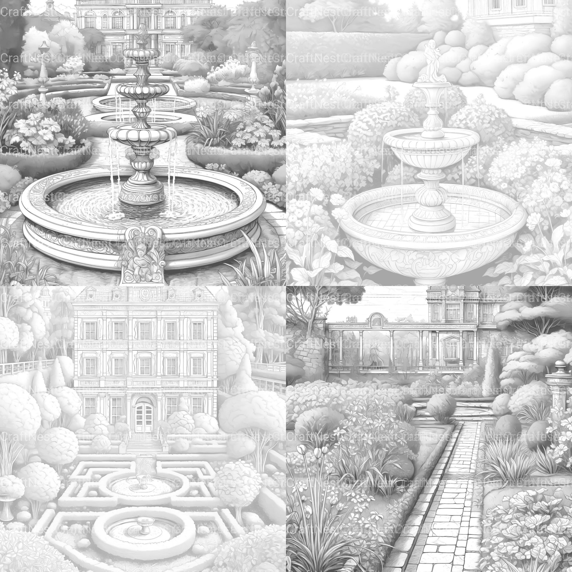 Formal Garden Coloring Book - CraftNest - Digital Crafting and Art