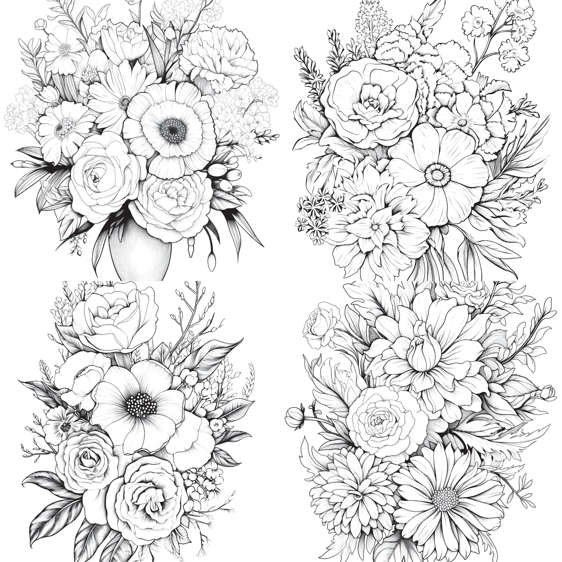 Flower Coloring Book 2 - CraftNest - Digital Crafting and Art