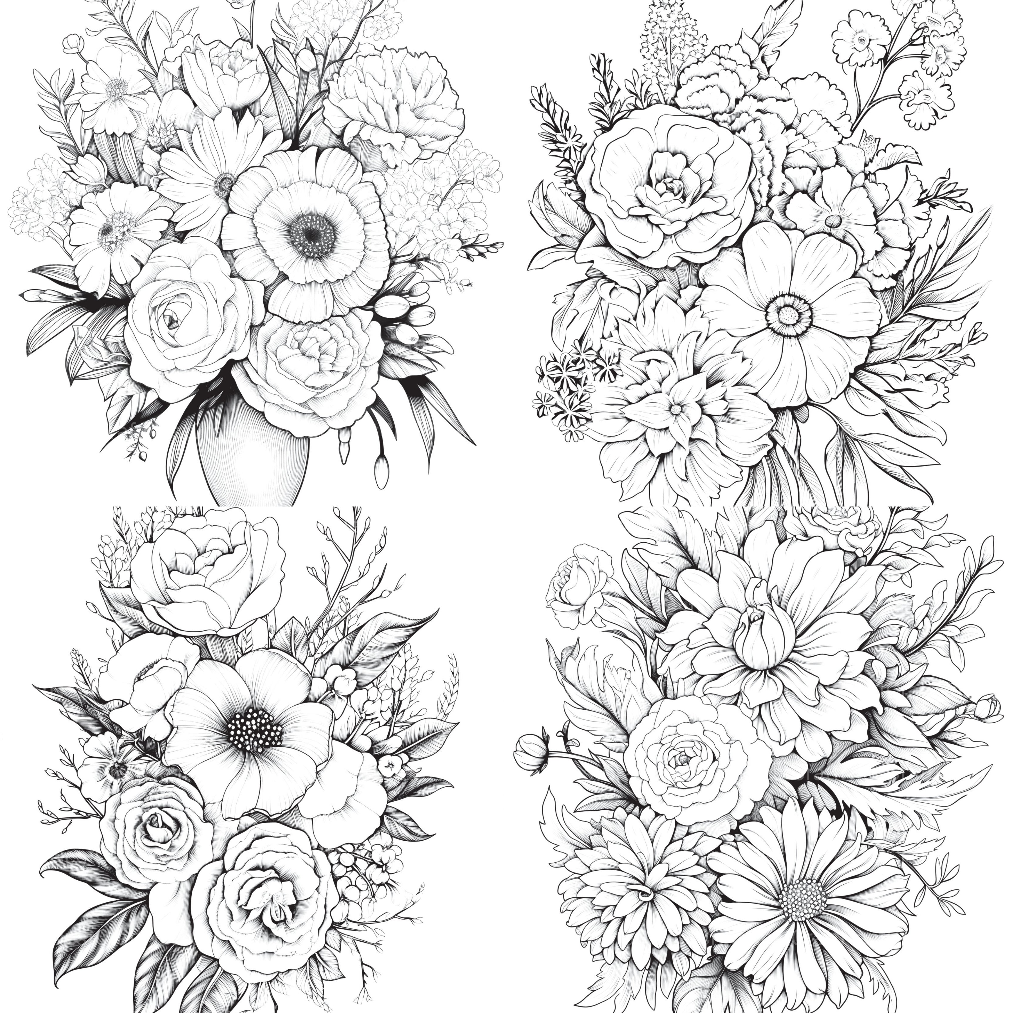 Flower Coloring Book 2 - CraftNest - Digital Crafting and Art