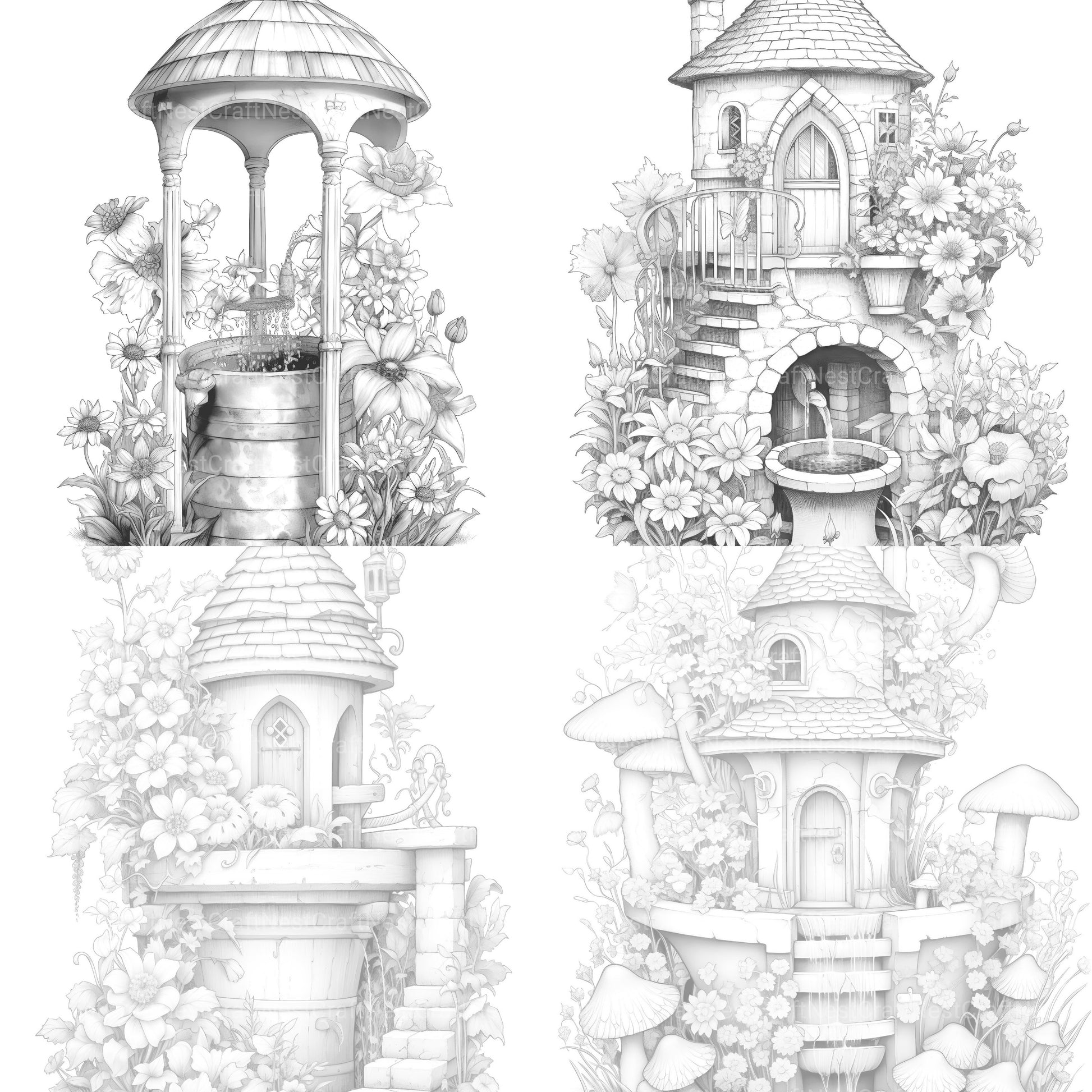 Wishing Well Coloring Book - CraftNest - Digital Crafting and Art