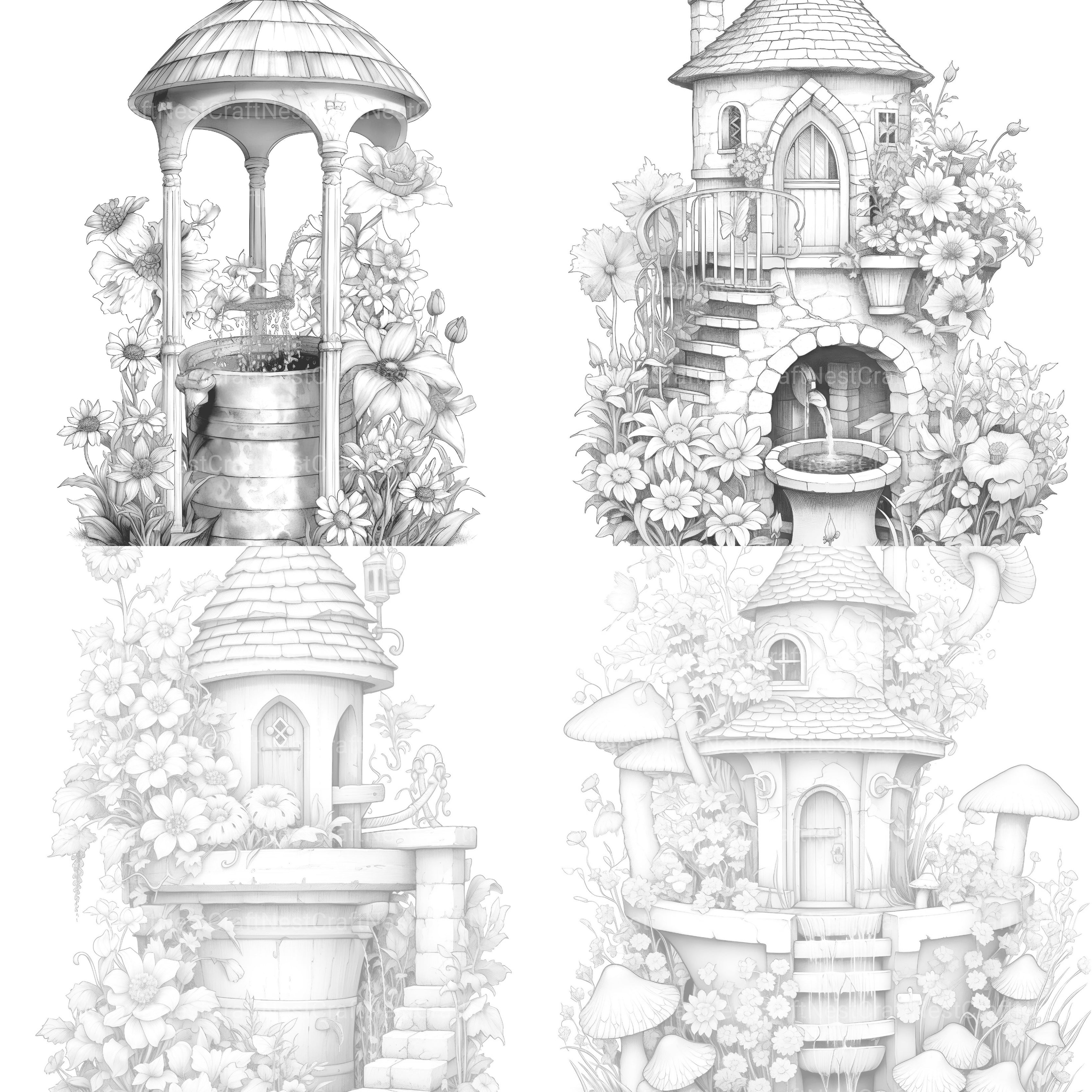 Wishing Well Coloring Book - CraftNest - Digital Crafting and Art