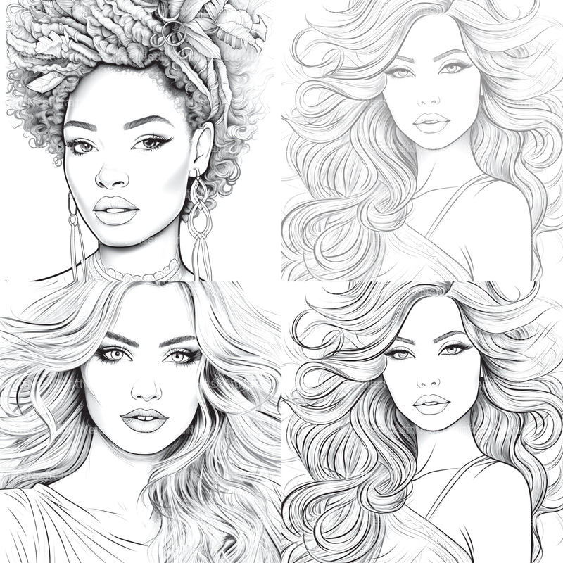 Beautiful Women Coloring Book - CraftNest - Digital Crafting and Art