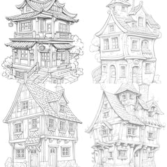 Mixed Tiny House Coloring Book - CraftNest - Digital Crafting and Art