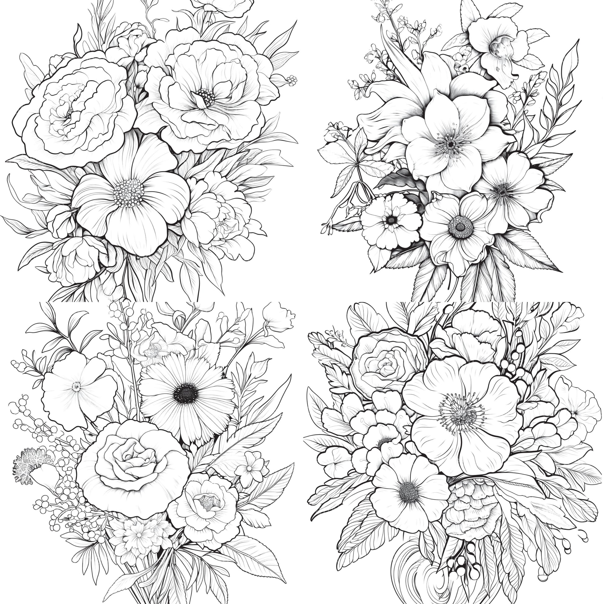 Flower Coloring Book 2 - CraftNest - Digital Crafting and Art