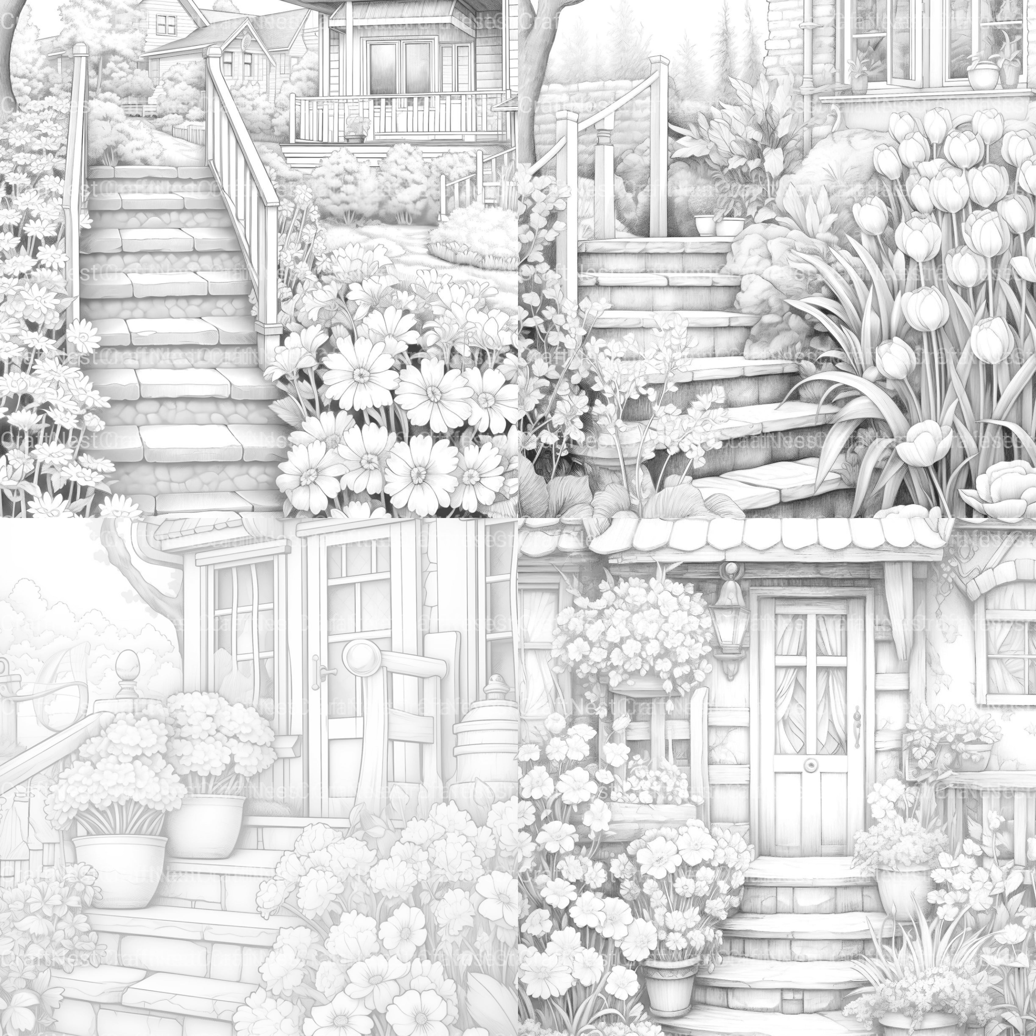 Spring Garden Coloring Book - CraftNest - Digital Crafting and Art