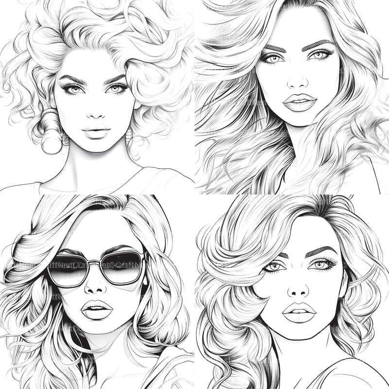 Beautiful Women Coloring Book - CraftNest - Digital Crafting and Art