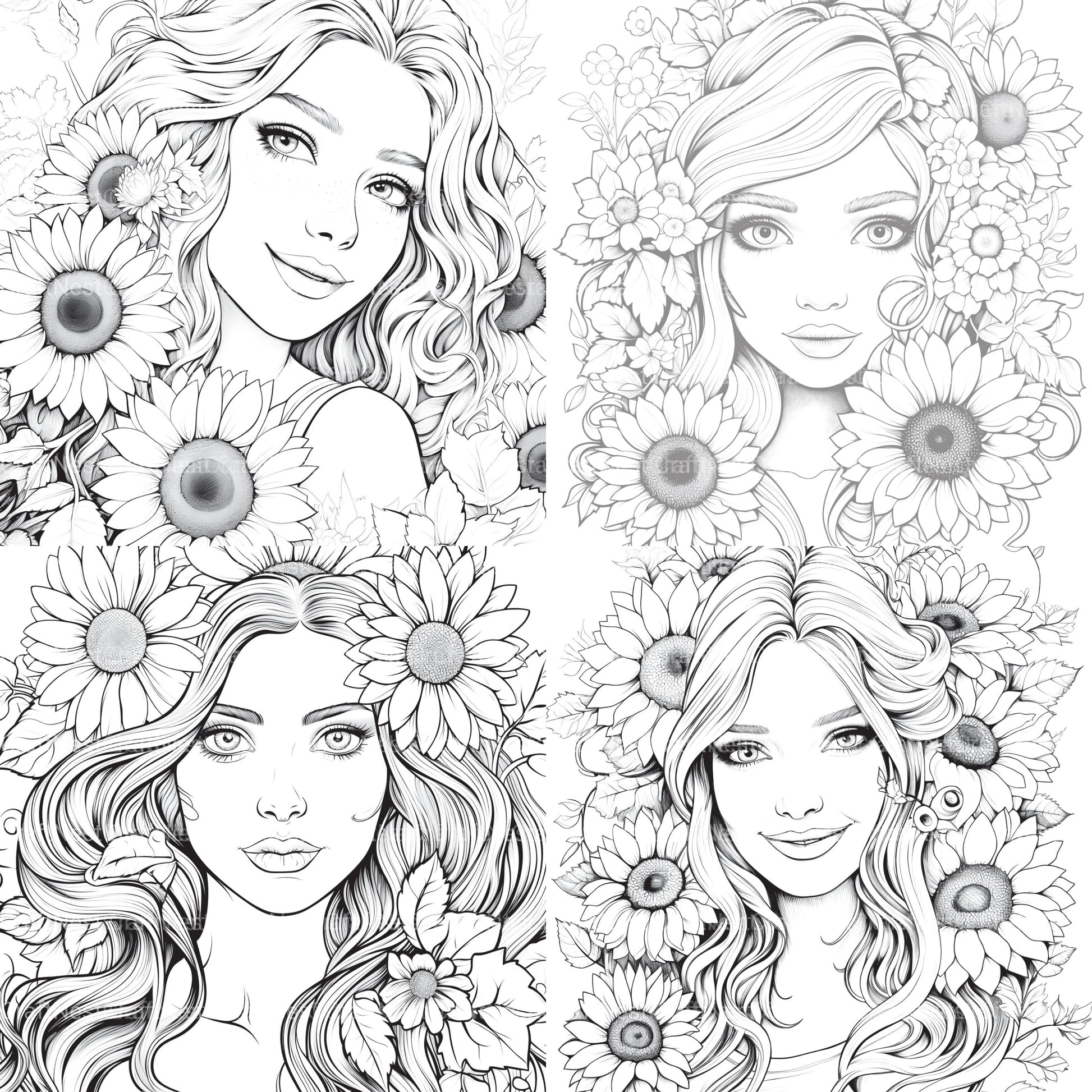 Venetian Carnival Woman Coloring Book - CraftNest - Digital Crafting and Art