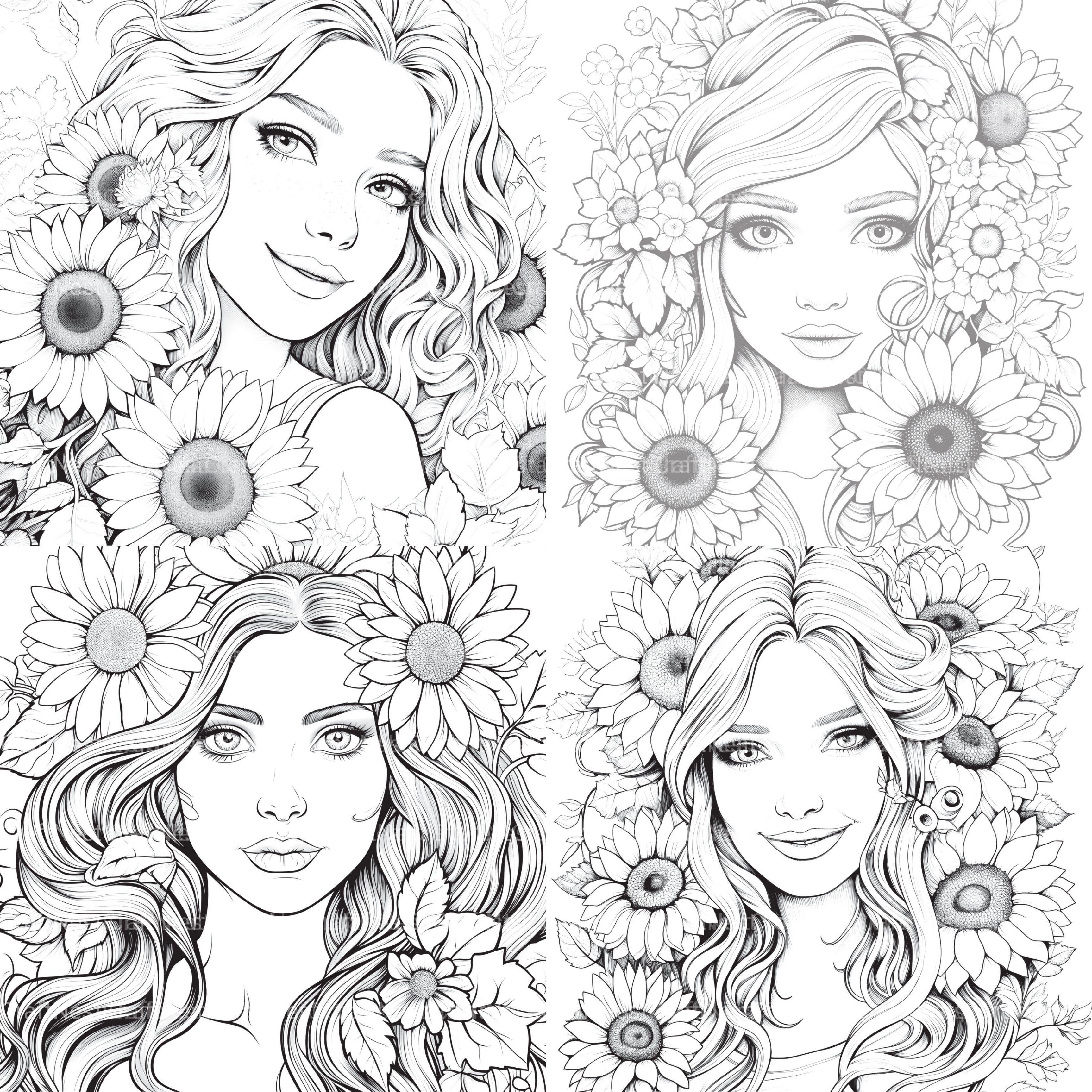 Venetian Carnival Woman Coloring Book - CraftNest - Digital Crafting and Art