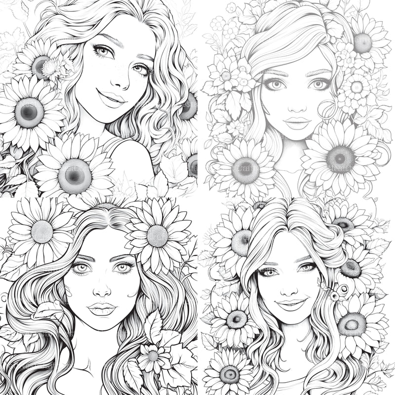 Venetian Carnival Woman Coloring Book - CraftNest - Digital Crafting and Art