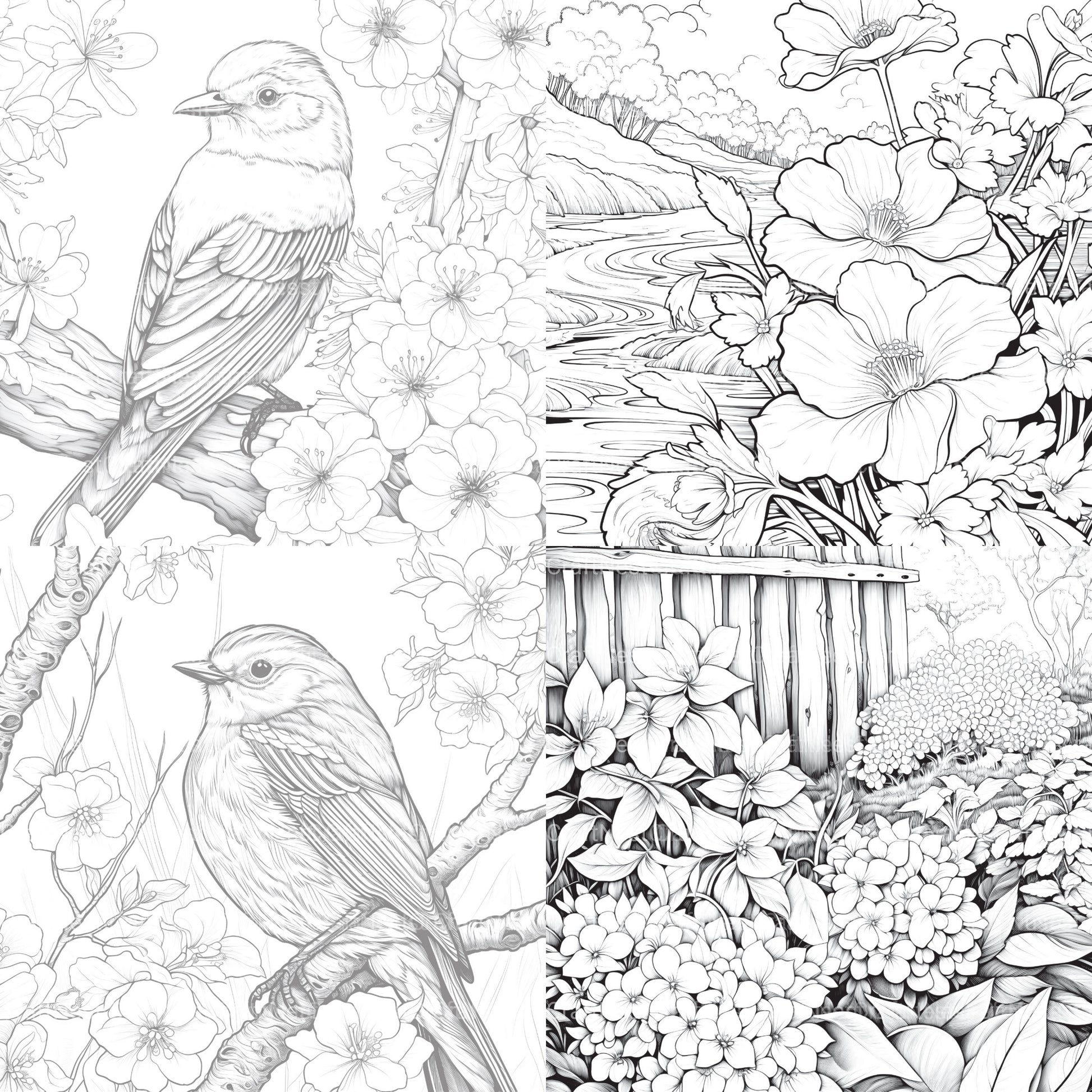 Springtime Garden Coloring Book - CraftNest - Digital Crafting and Art