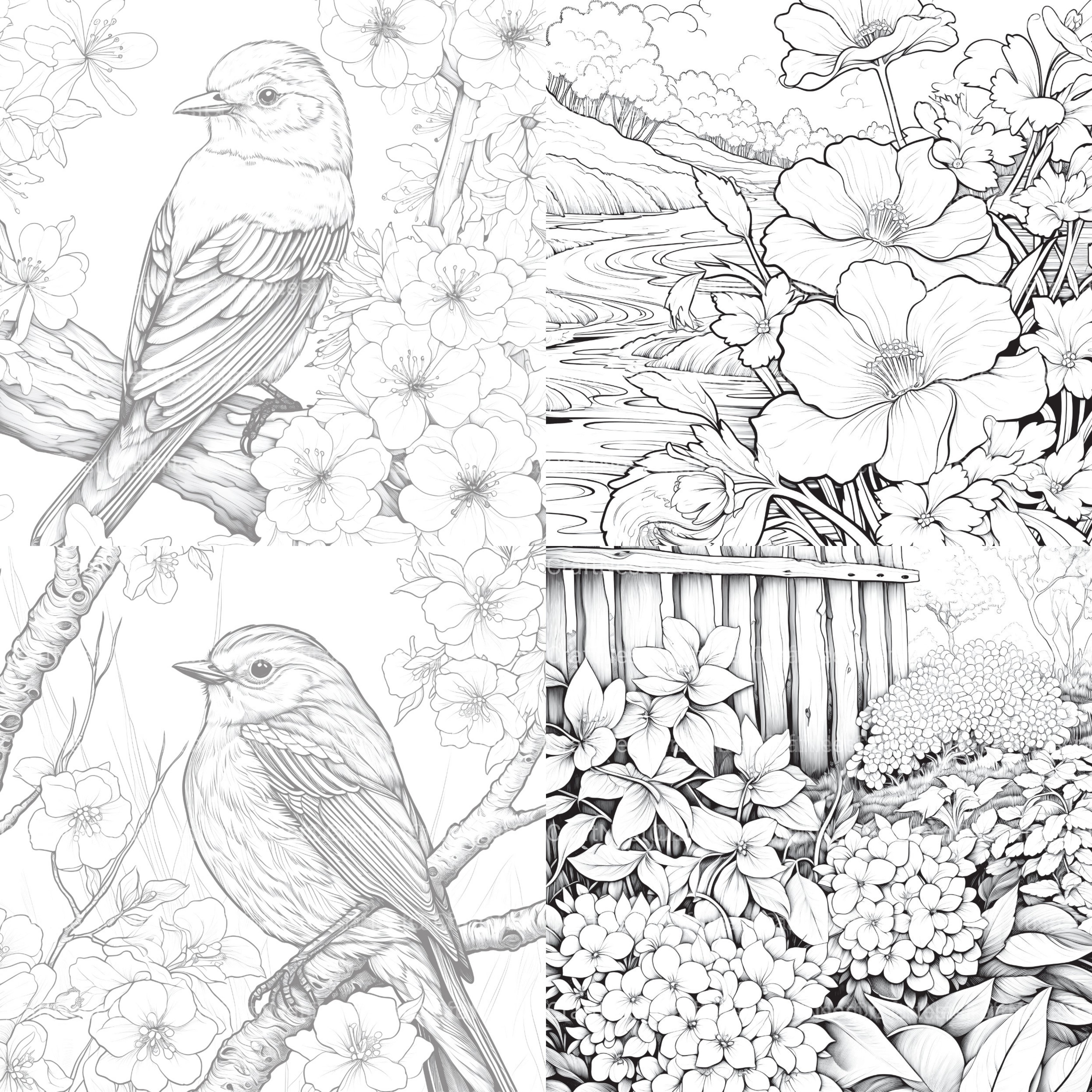 Springtime Garden Coloring Book - CraftNest - Digital Crafting and Art
