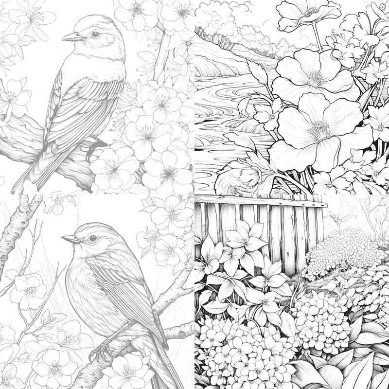 Springtime Garden Coloring Book - CraftNest - Digital Crafting and Art
