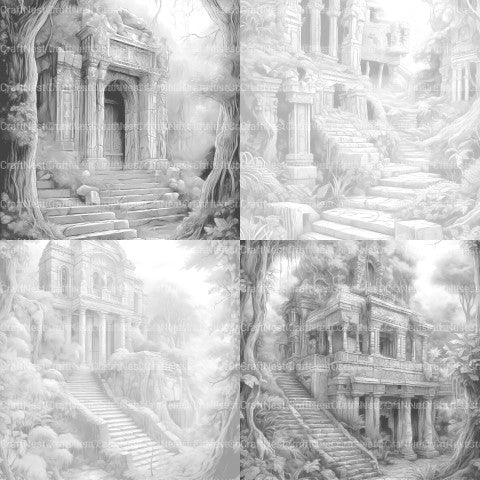 Lost Ruins Coloring Book - CraftNest - Digital Crafting and Art