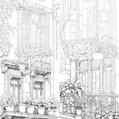 Mediterranean Windows Coloring Book - CraftNest - Digital Crafting and Art