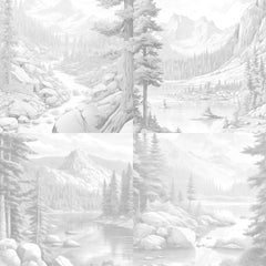 Mountain Landscapes Coloring Book - CraftNest - Digital Crafting and Art