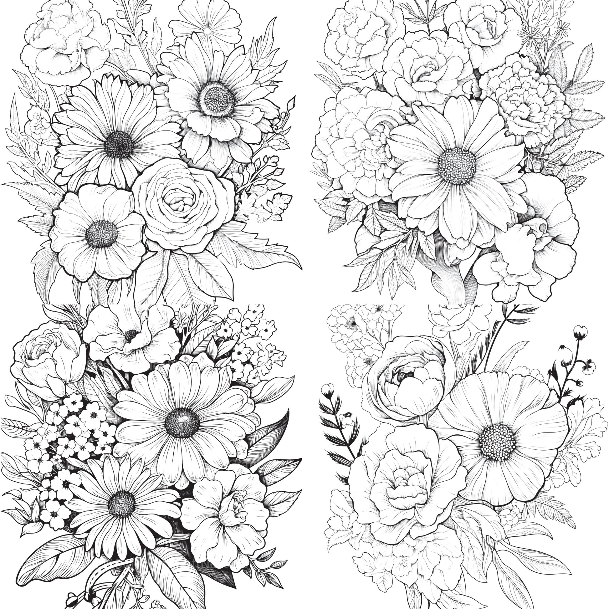 Flower Coloring Book 2 - CraftNest - Digital Crafting and Art