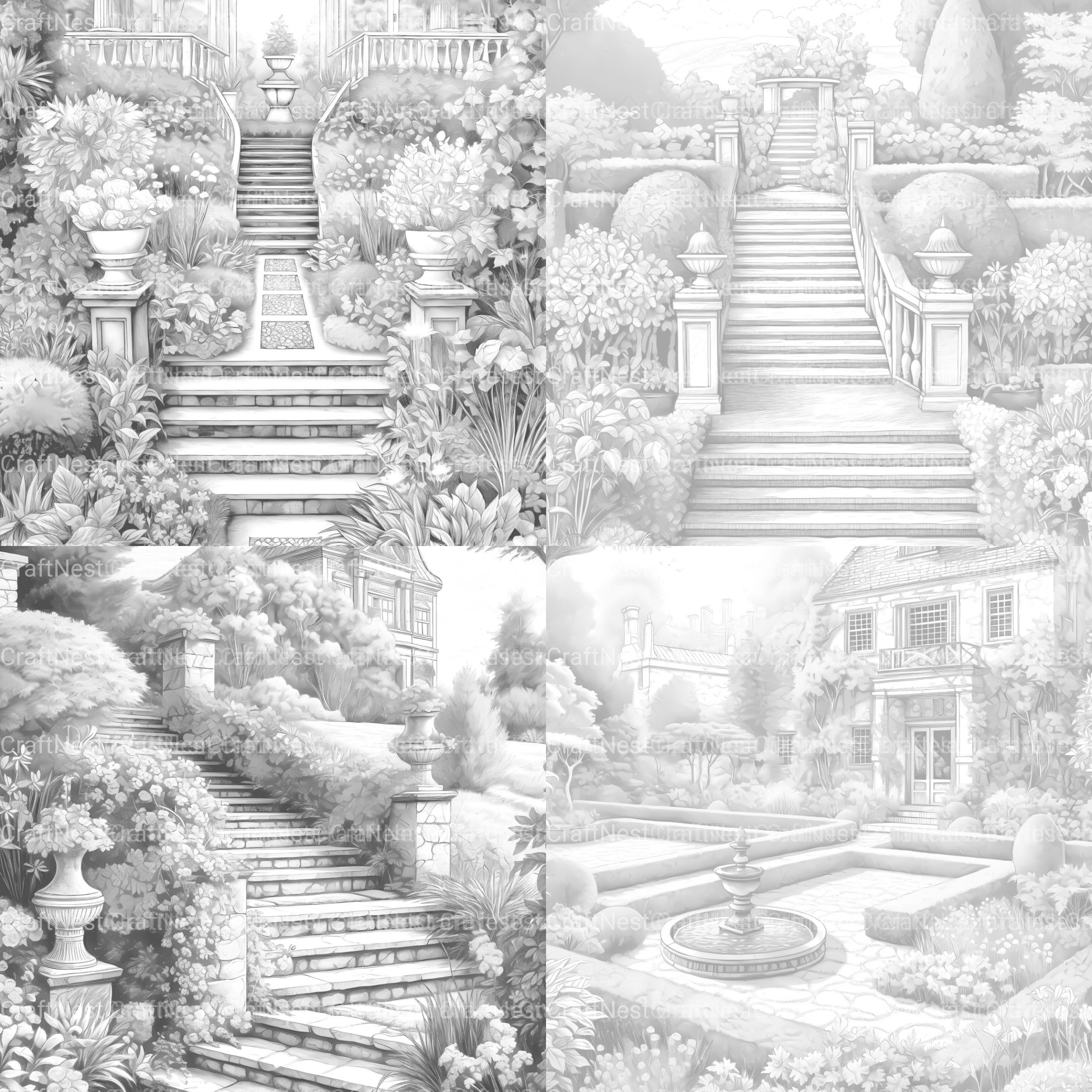 Formal Garden Coloring Book - CraftNest - Digital Crafting and Art