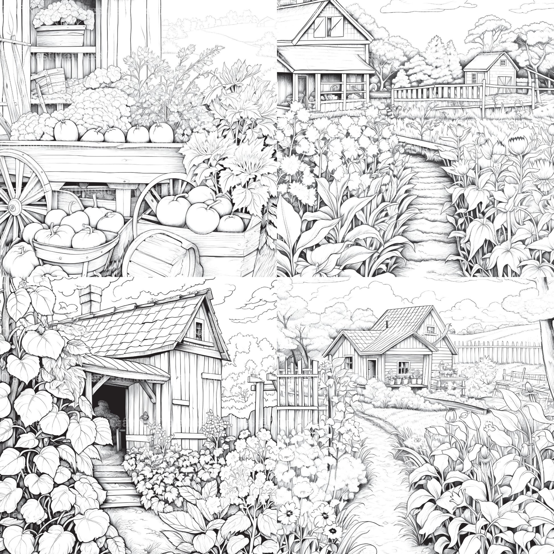 Farmers Garden Coloring Book 2 - CraftNest - Digital Crafting and Art