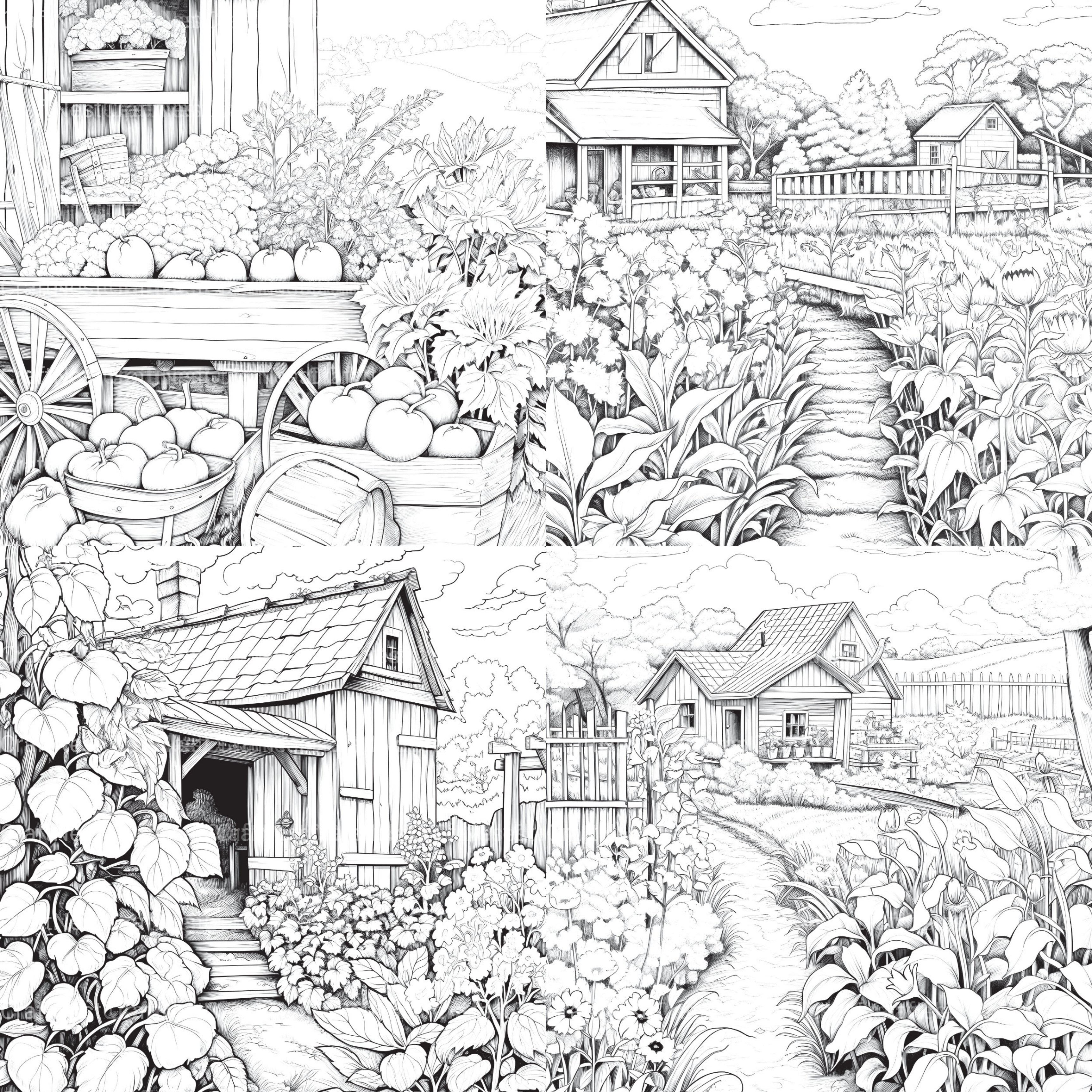 Farmers Garden Coloring Book 2 - CraftNest - Digital Crafting and Art