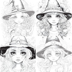 Cute Witch Coloring Book - CraftNest - Digital Crafting and Art