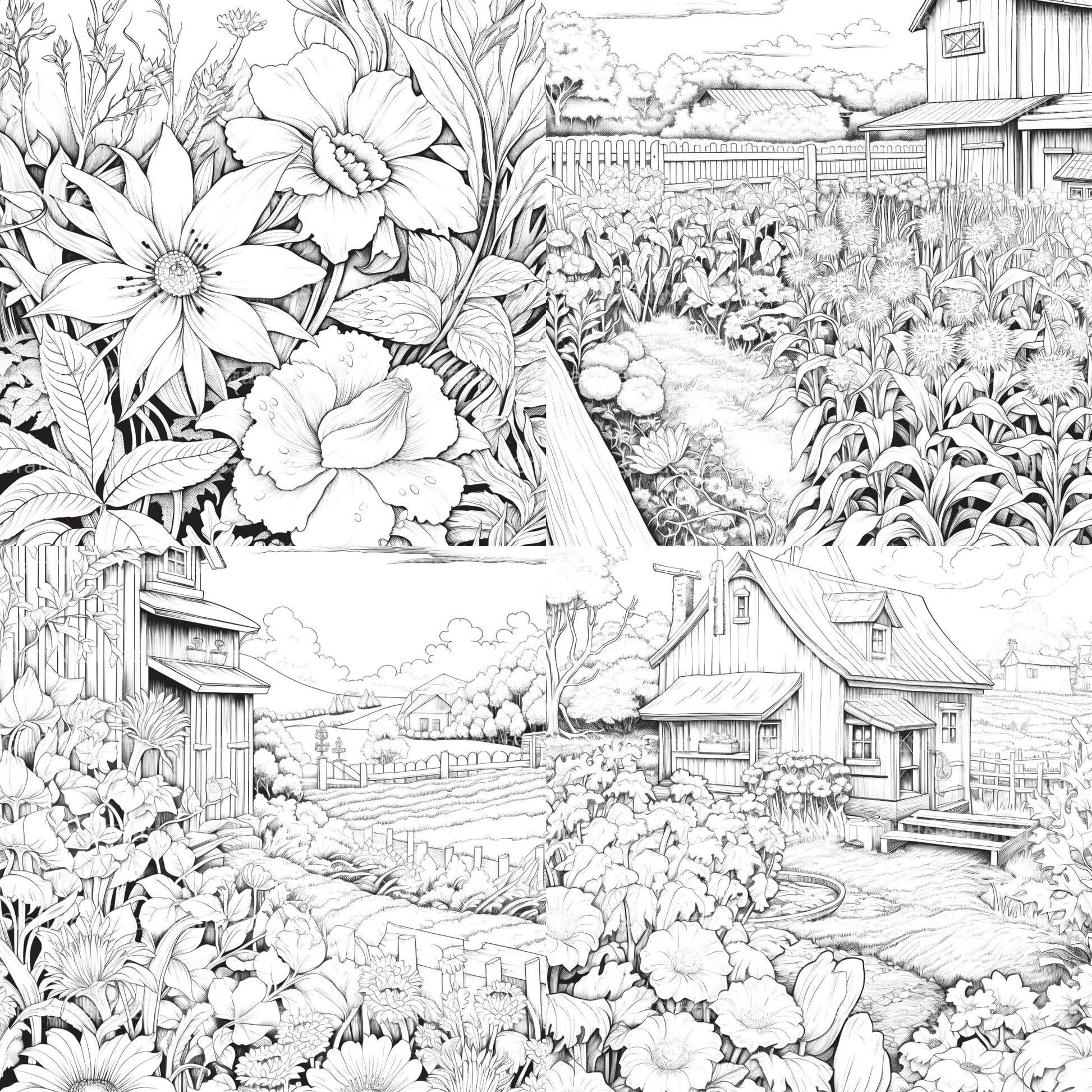 Farmers Garden Coloring Book 2 - CraftNest - Digital Crafting and Art