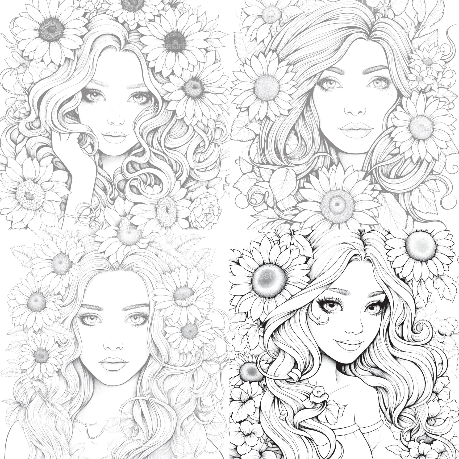 Venetian Carnival Woman Coloring Book - CraftNest - Digital Crafting and Art