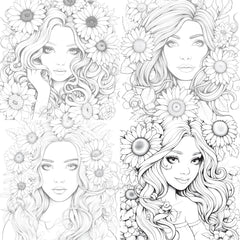 Venetian Carnival Woman Coloring Book - CraftNest - Digital Crafting and Art