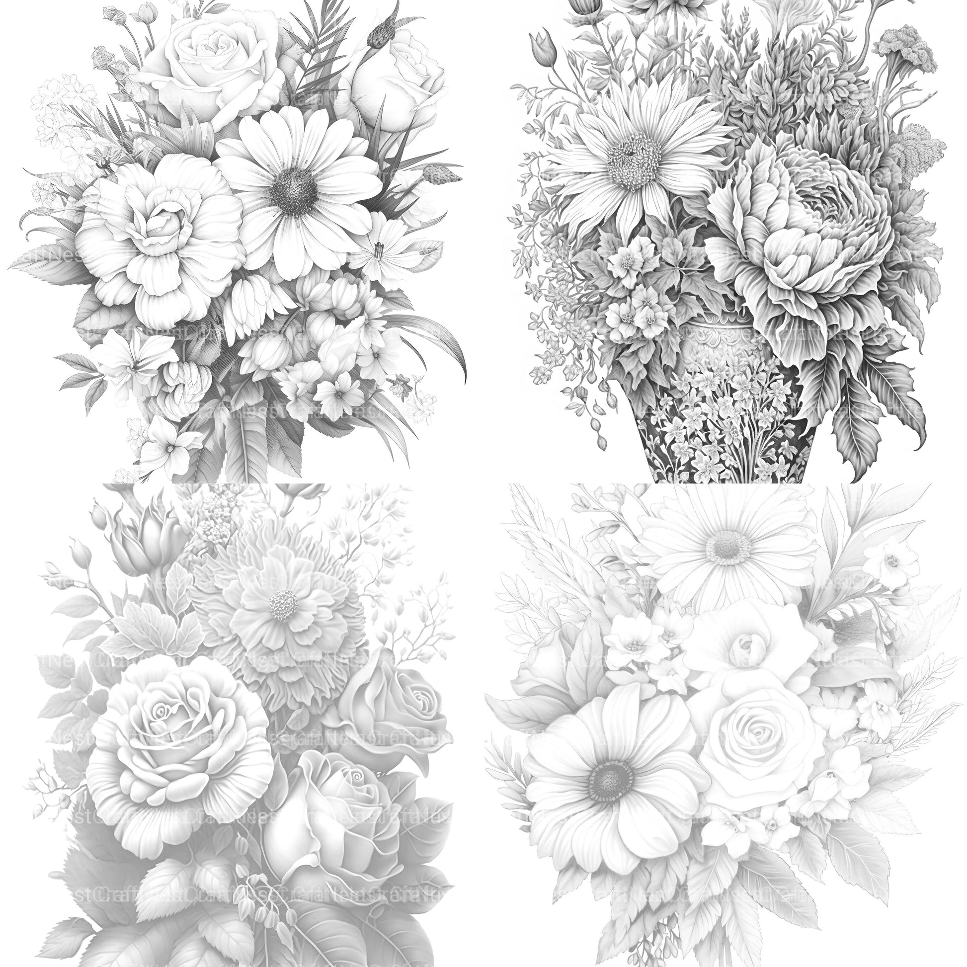 Flower Coloring Book - CraftNest - Digital Crafting and Art