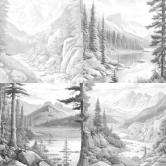 Mountain Landscapes Coloring Book - CraftNest - Digital Crafting and Art
