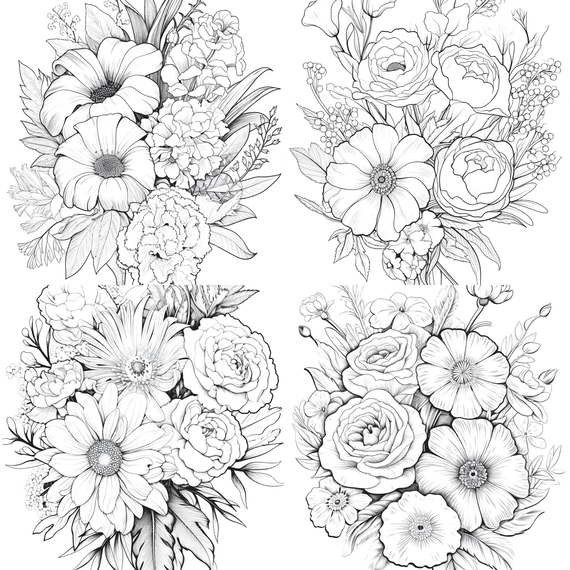 Flower Coloring Book 2 - CraftNest - Digital Crafting and Art