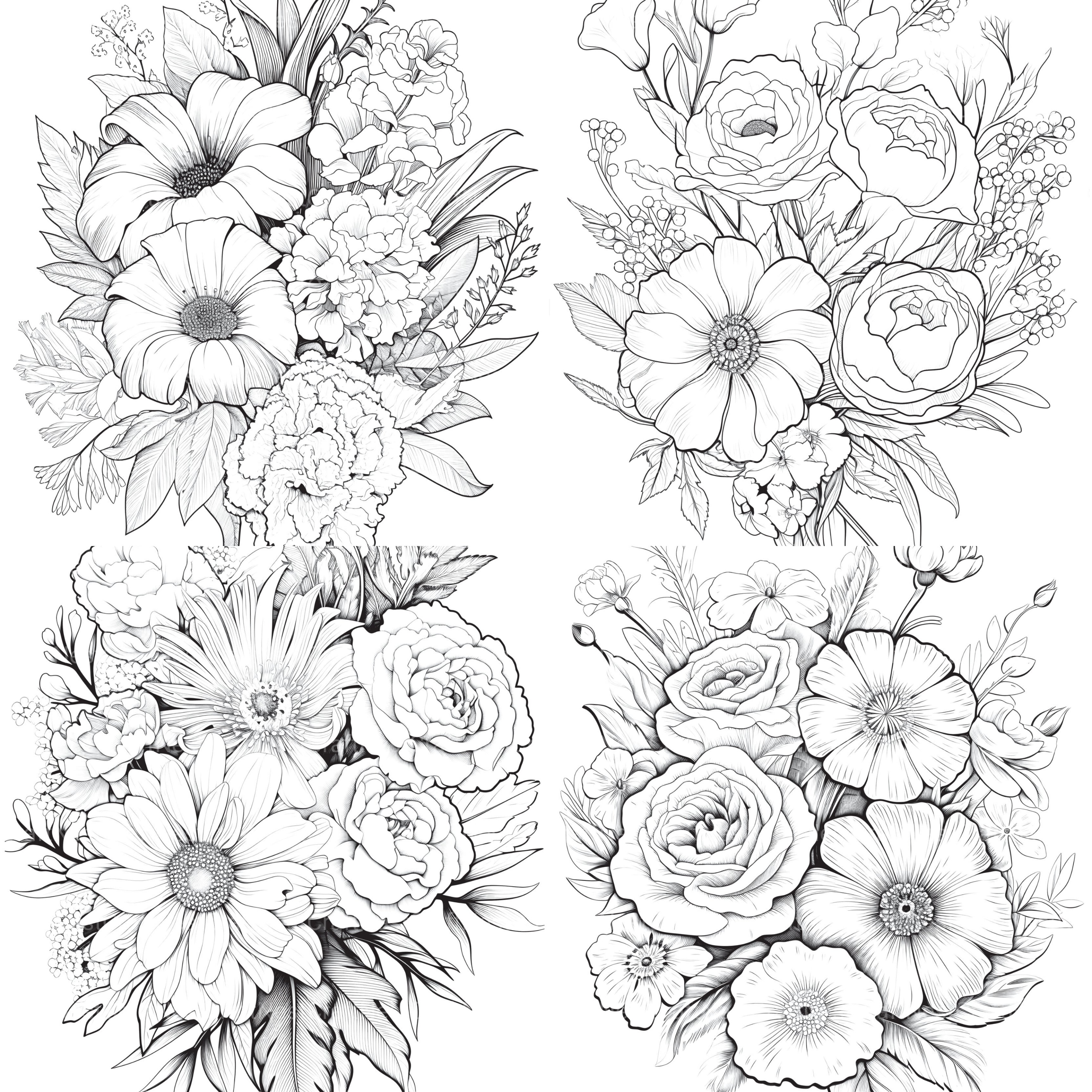 Flower Coloring Book 2 - CraftNest - Digital Crafting and Art