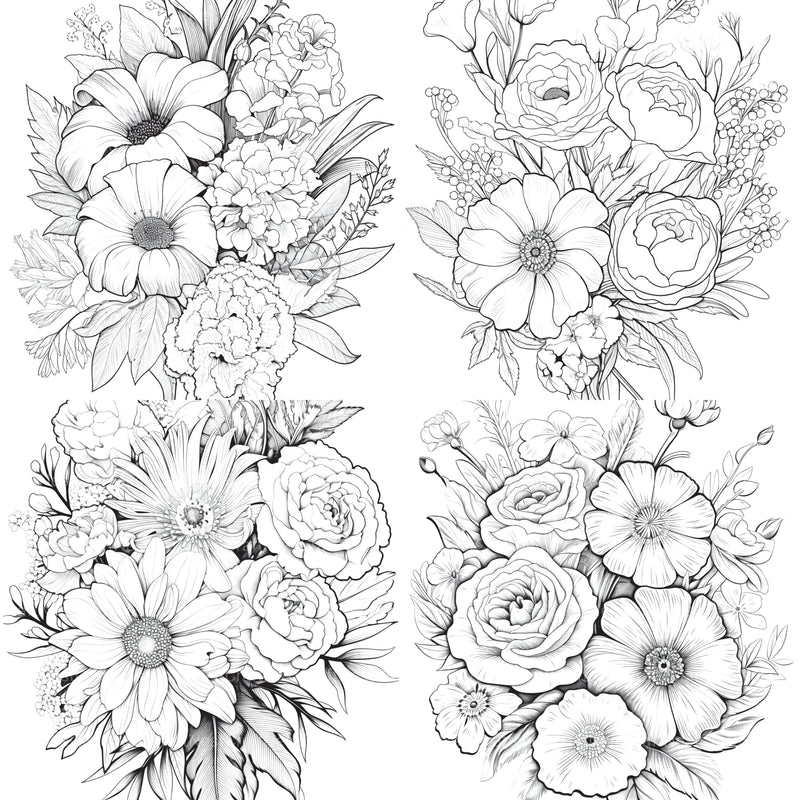 Flower Coloring Book 2 - CraftNest - Digital Crafting and Art