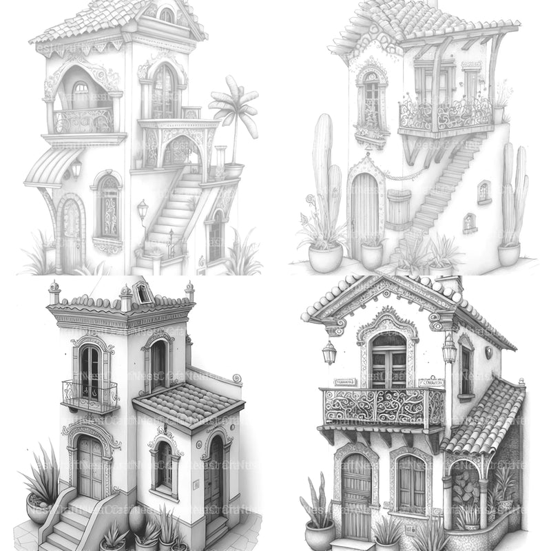 Mexican Tiny House Coloring Book - CraftNest - Digital Crafting and Art
