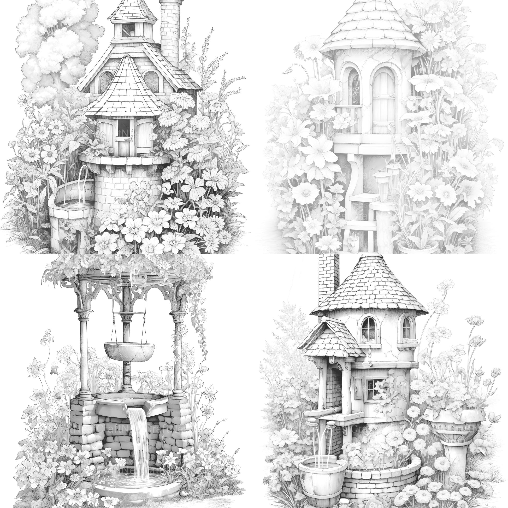 Wishing Well Coloring Book - CraftNest - Digital Crafting and Art