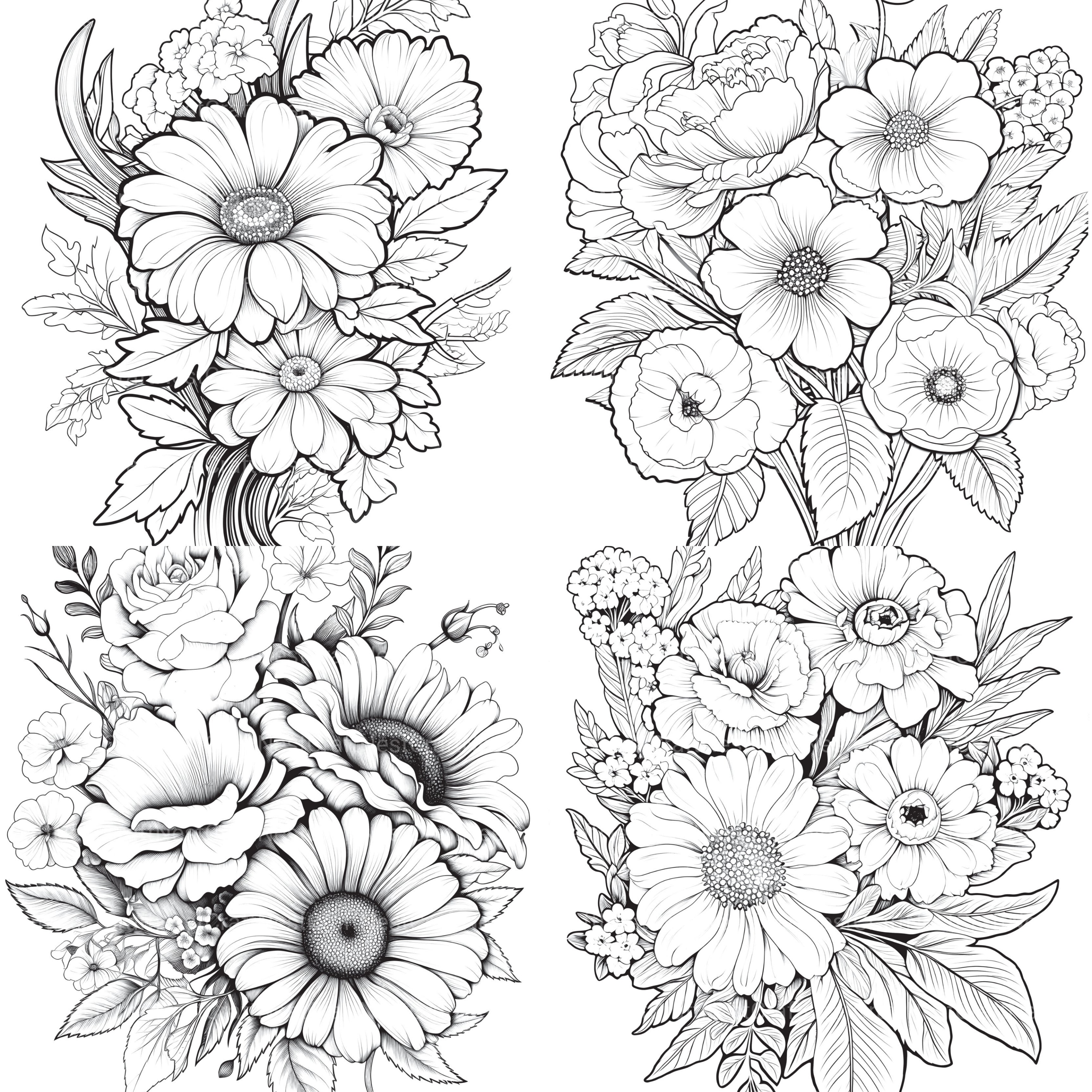Flower Coloring Book 2 - CraftNest - Digital Crafting and Art