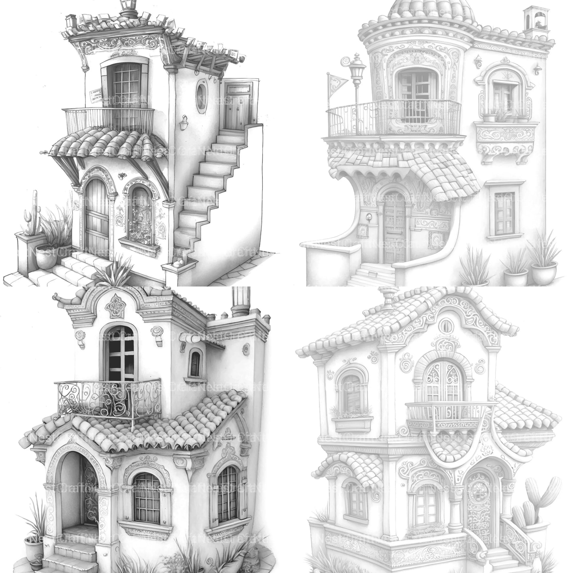 Mexican Tiny House Coloring Book - CraftNest - Digital Crafting and Art