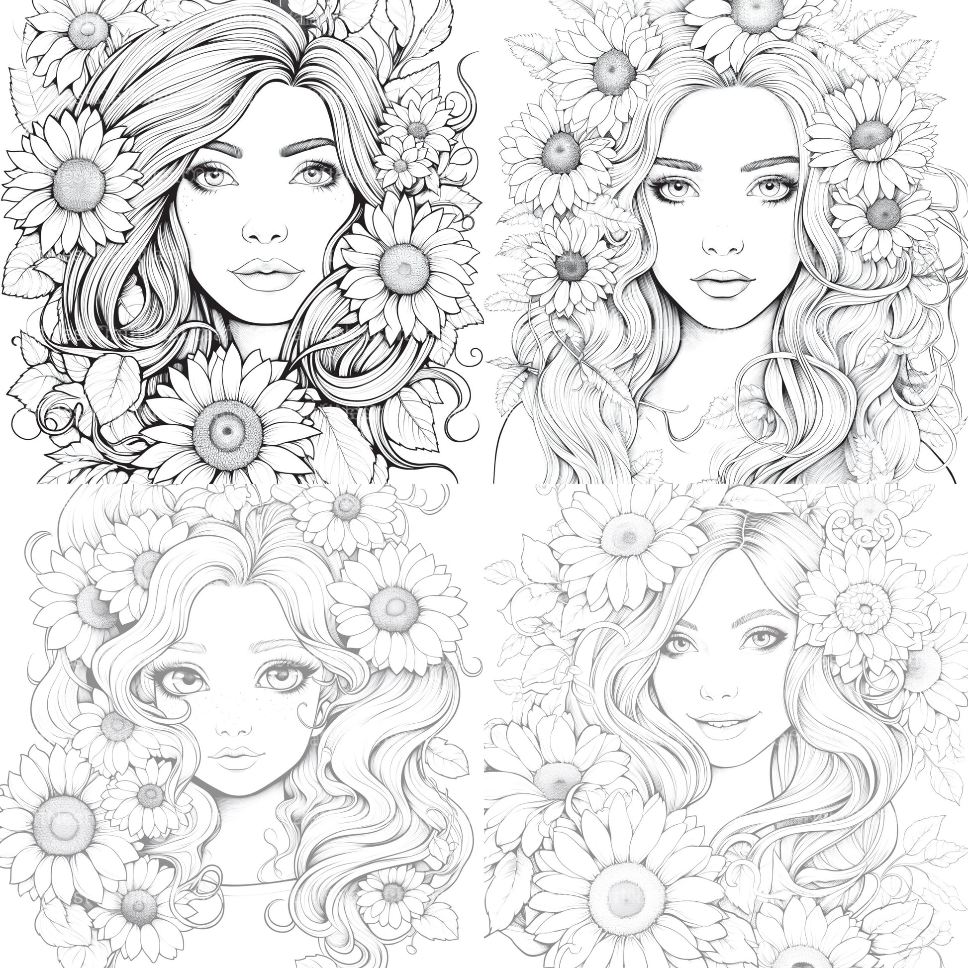 Venetian Carnival Woman Coloring Book - CraftNest - Digital Crafting and Art