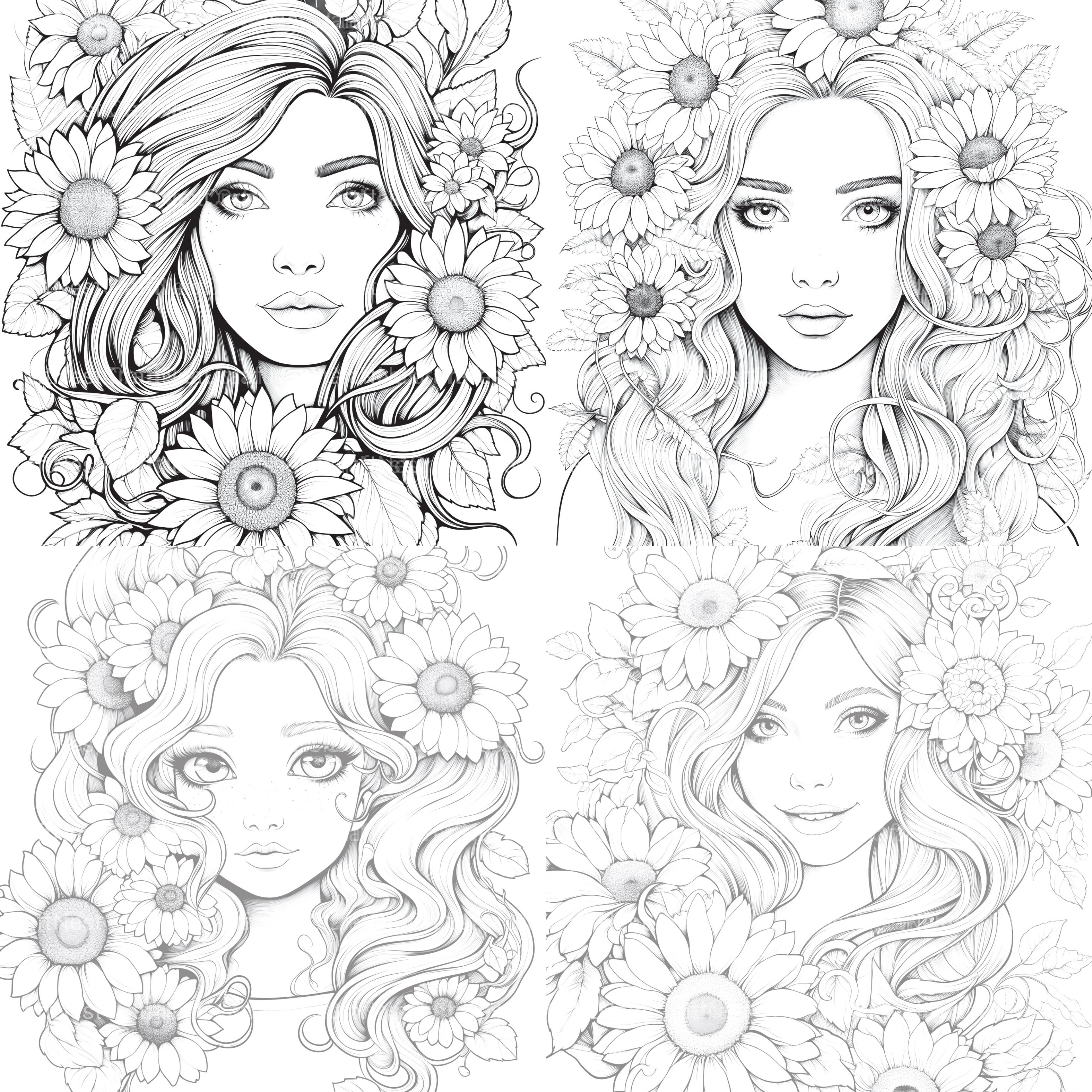 Venetian Carnival Woman Coloring Book - CraftNest - Digital Crafting and Art