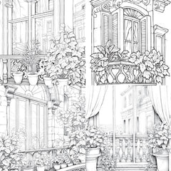 Mediterranean Windows Coloring Book - CraftNest - Digital Crafting and Art