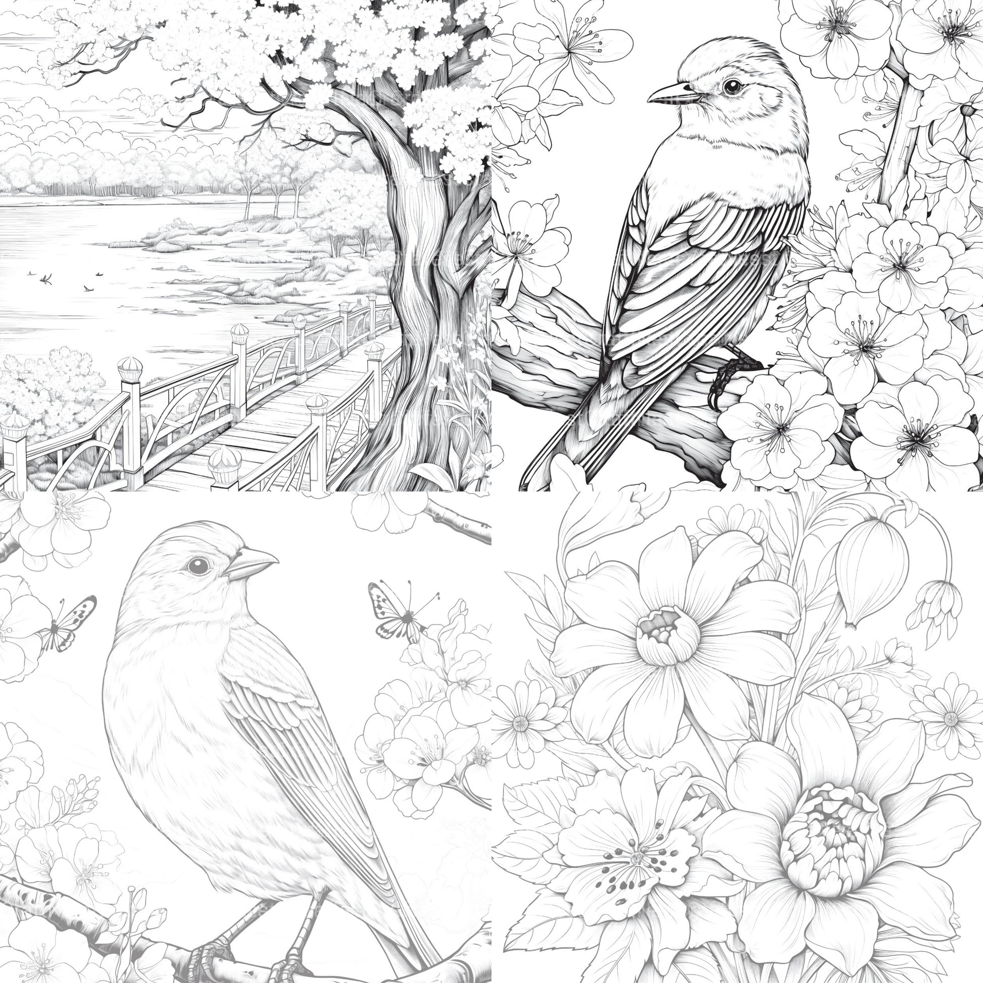 Springtime Garden Coloring Book - CraftNest - Digital Crafting and Art