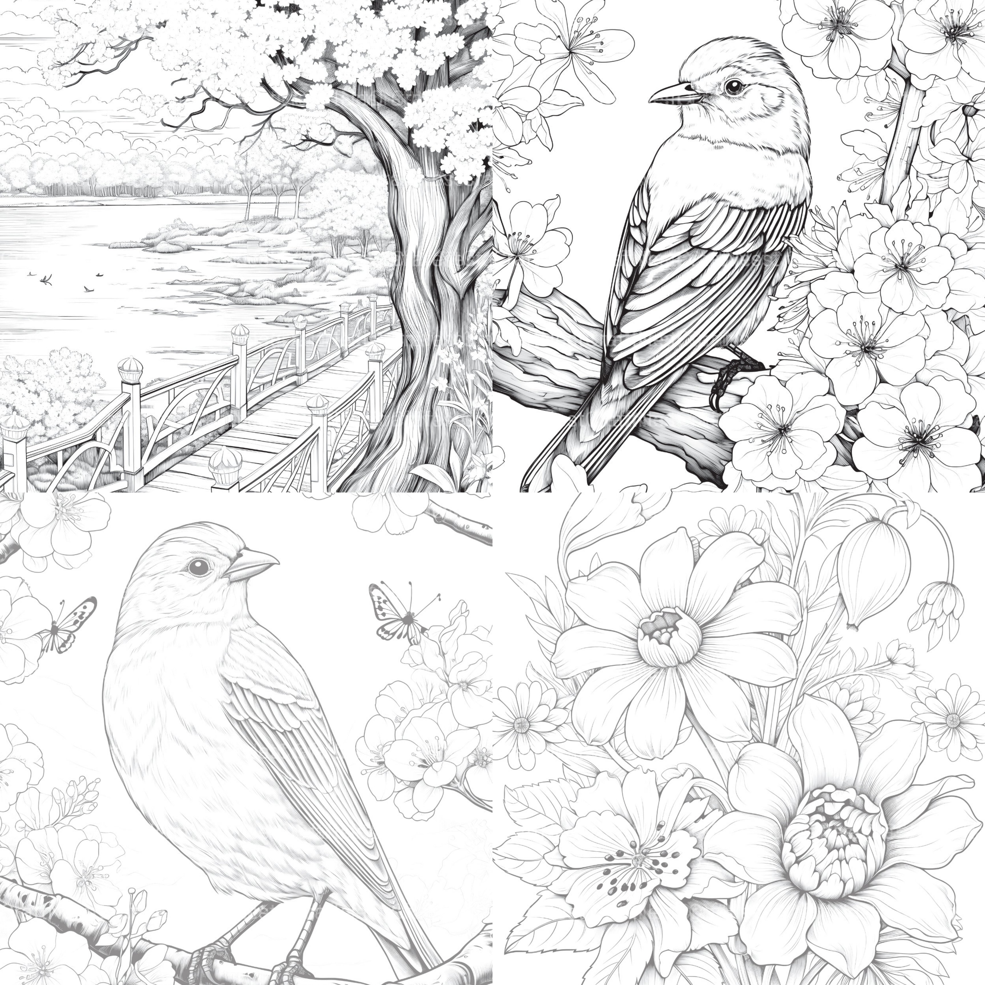 Springtime Garden Coloring Book - CraftNest - Digital Crafting and Art